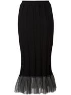 Comme Des Garçons Vintage Tulle Hem Knit Skirt - Black
