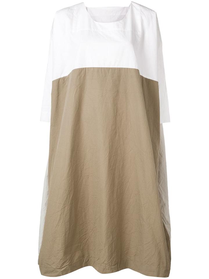 Daniela Gregis Contrasting Panels Dress - Neutrals