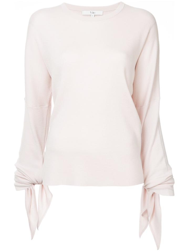 Tibi Tied Sleeve Pullover - Pink & Purple