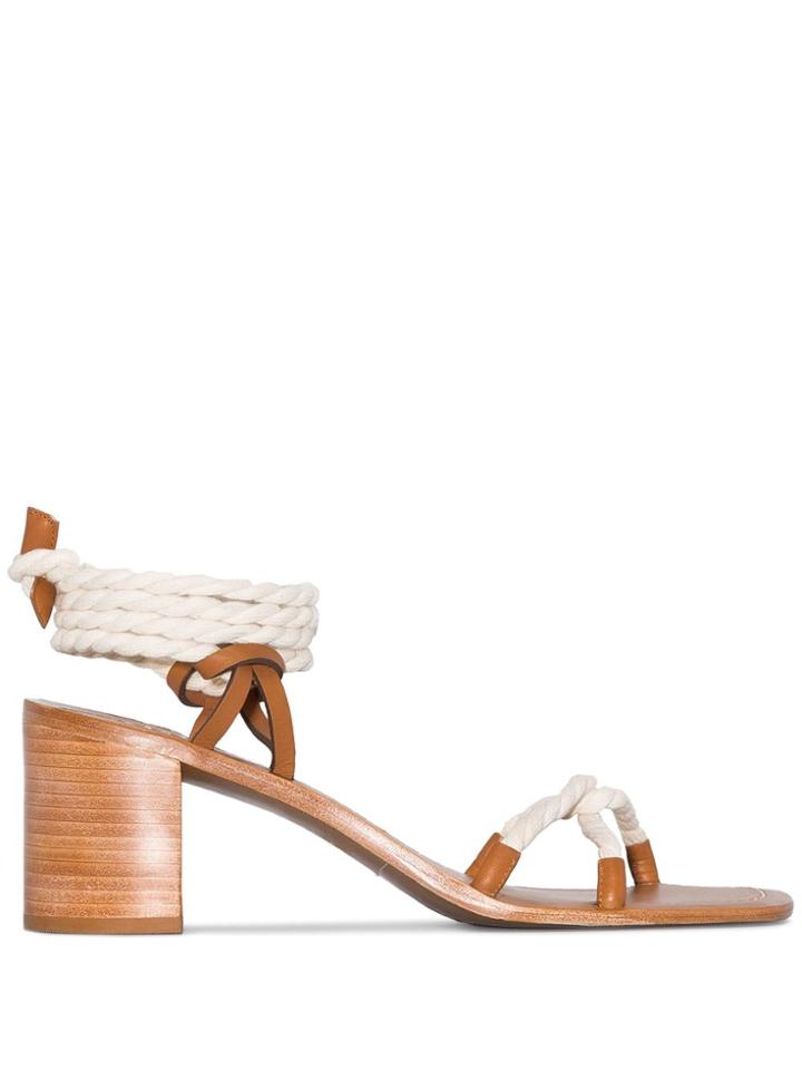 Zimmermann Rope Tie Heeled Sandals - White