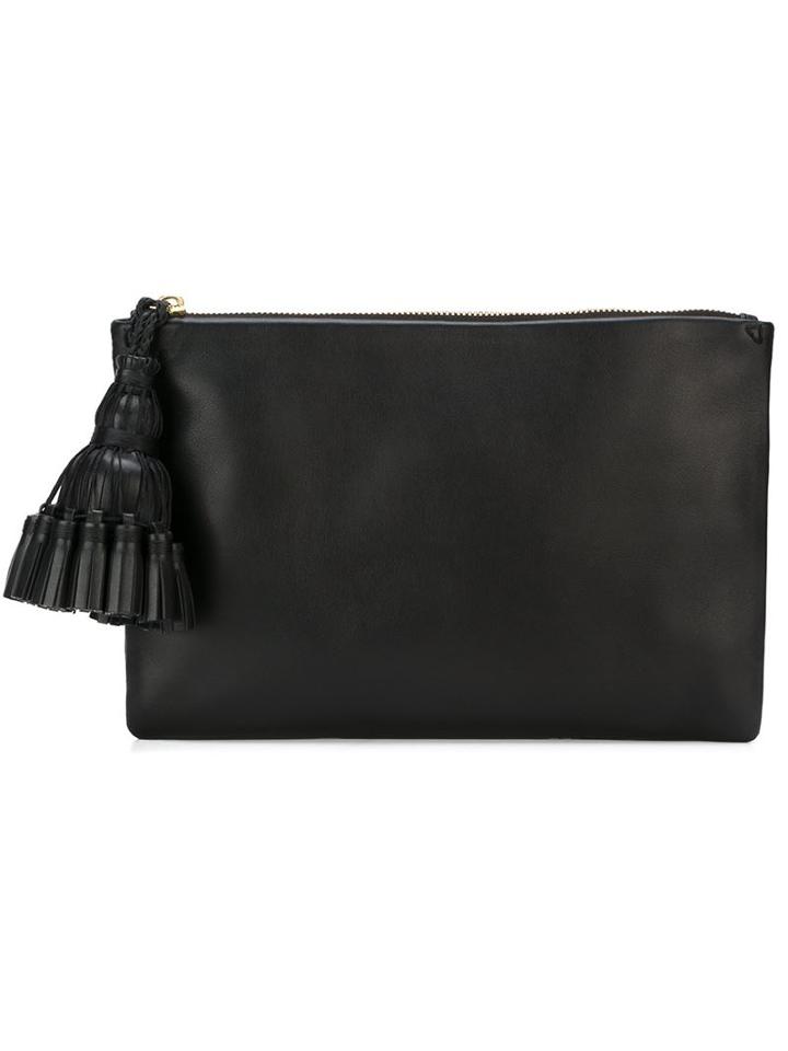 Anya Hindmarch Georgiana Clutch, Women's, Black, Leather