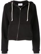 Re/done Asymmetric Zipped Hoodie - Black