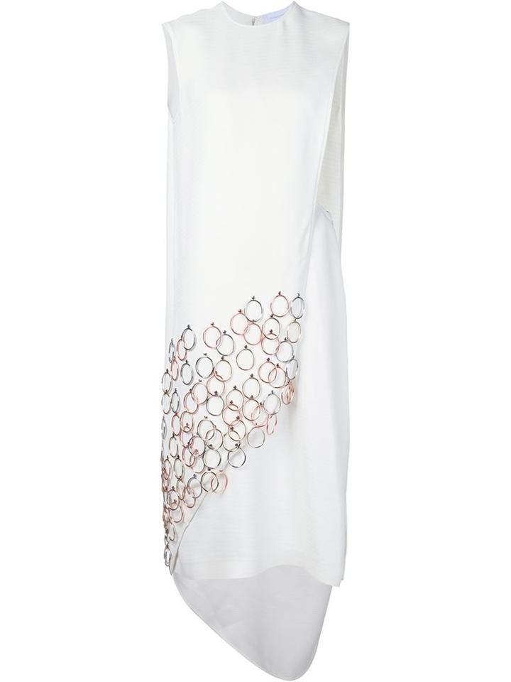 Esteban Cortazar Embellished Cut-out Dress, Women's, Size: 36, White, Viscose