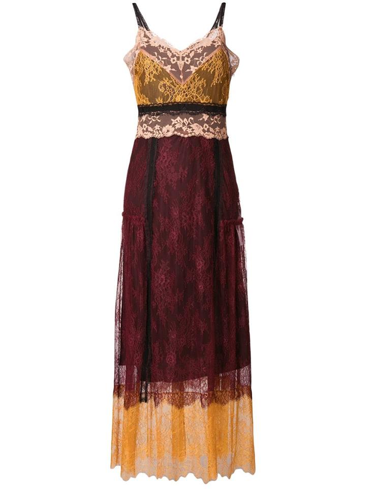 Twin-set Sleeveless Lace Maxi Dress - Red