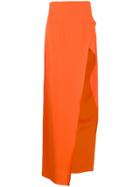 Mugler Wrap Effect Maxi Skirt - Orange
