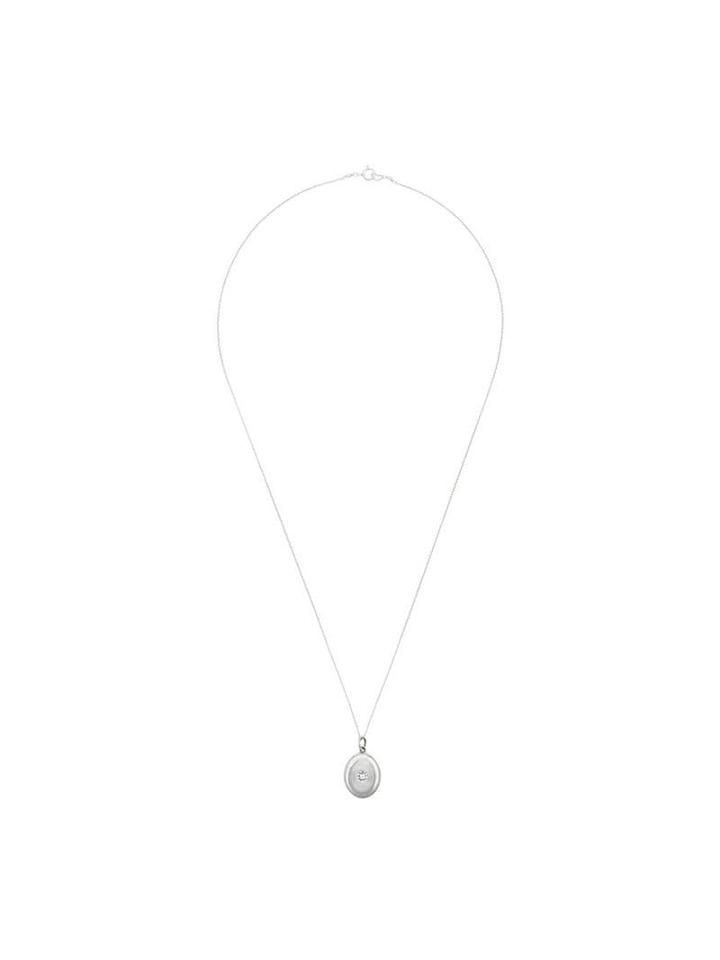 Sasha Samuel Jess Crystal Sterling Silver Locket Necklace - Metallic