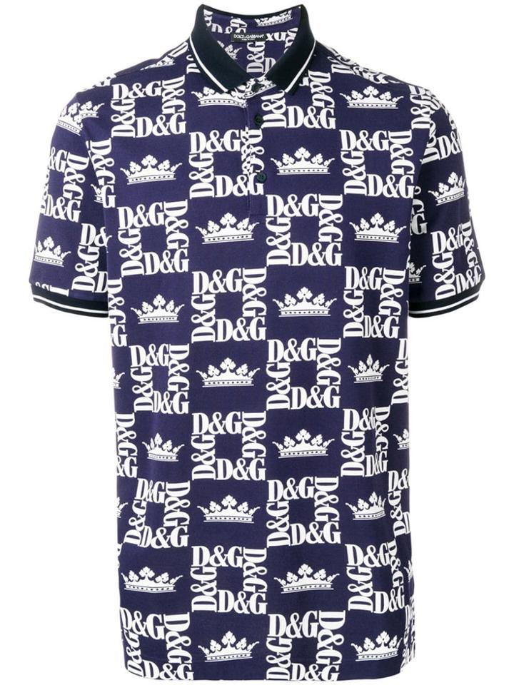 Dolce & Gabbana Logo Polo Shirt - Blue