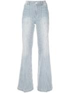 Frame Striped Flared Jeans - Blue