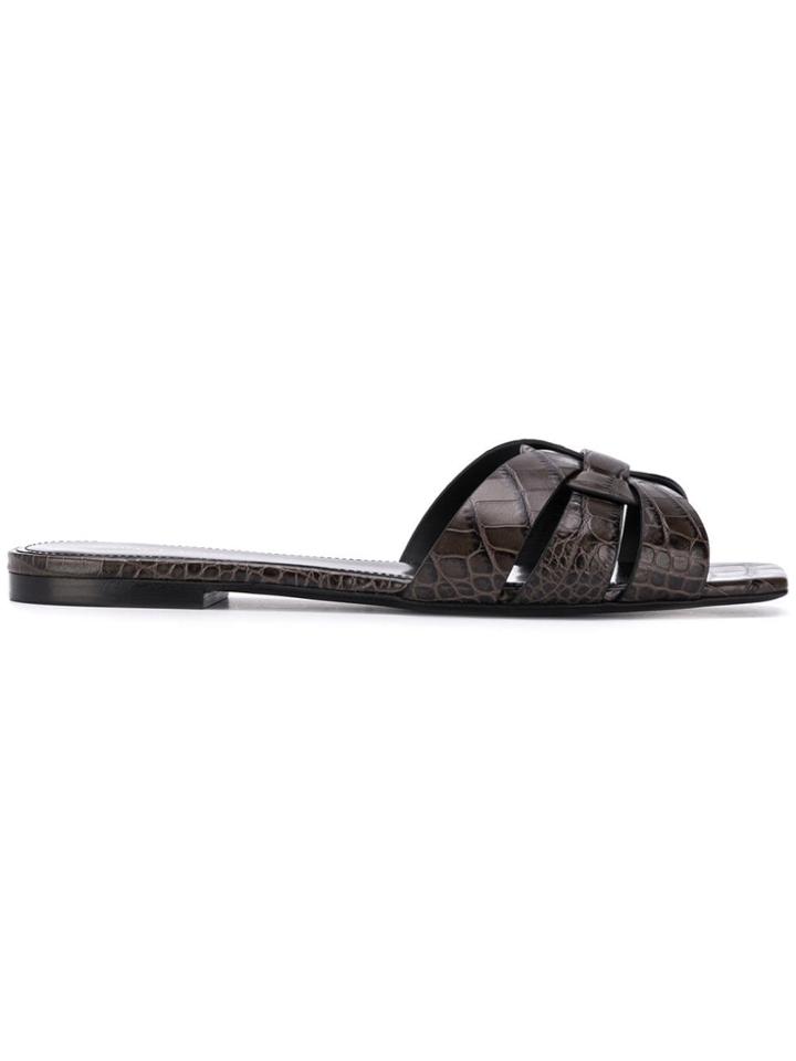 Saint Laurent Slide Sandals - Grey