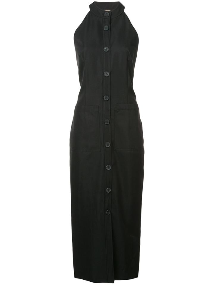 Adam Lippes Halter Neck Midi Dress - Black