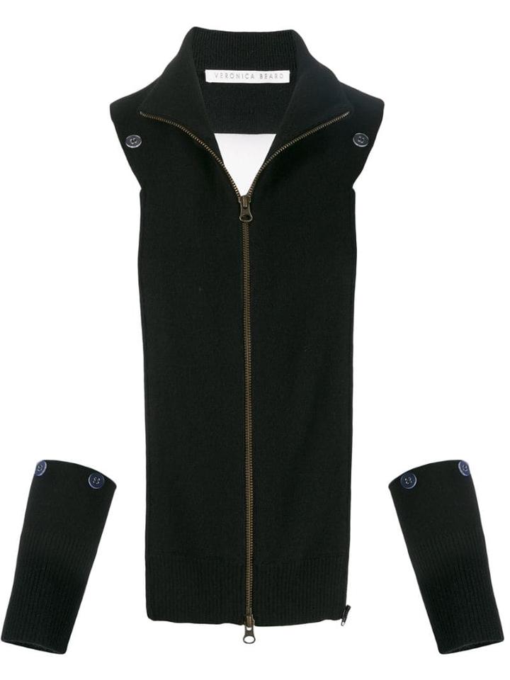 Veronica Beard Cut-away Knitted Cardigan - Black