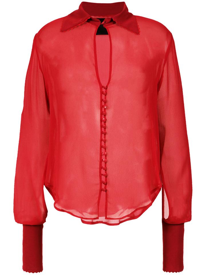 Andrea Bogosian Sheer Longsleeved Shirt - Red
