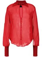 Andrea Bogosian Sheer Longsleeved Shirt - Red
