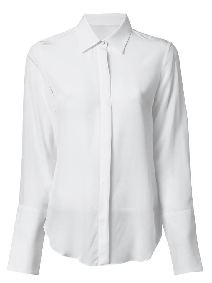 Bianca Spender Concealed Fastening Shirt, Women's, Size: 12, White, Cotton