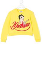 Moschino Kids Cropped Betty Boop Sweatshirt - Yellow & Orange