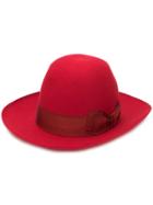 Borsalino Bow-embellished Hat - Red
