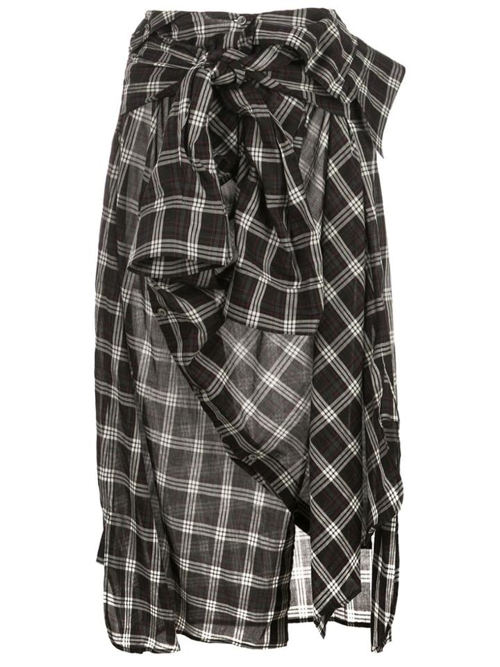 Faith Connexion Wrapped Shirt Skirt - Black