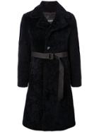 Neil Barrett Single-breasted Shearling Jacket - Blue