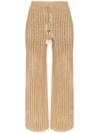 She Made Me Sita Crochet Cropped Trousers - Brown