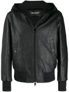 Neil Barrett Hooded Leather Jacket - Black