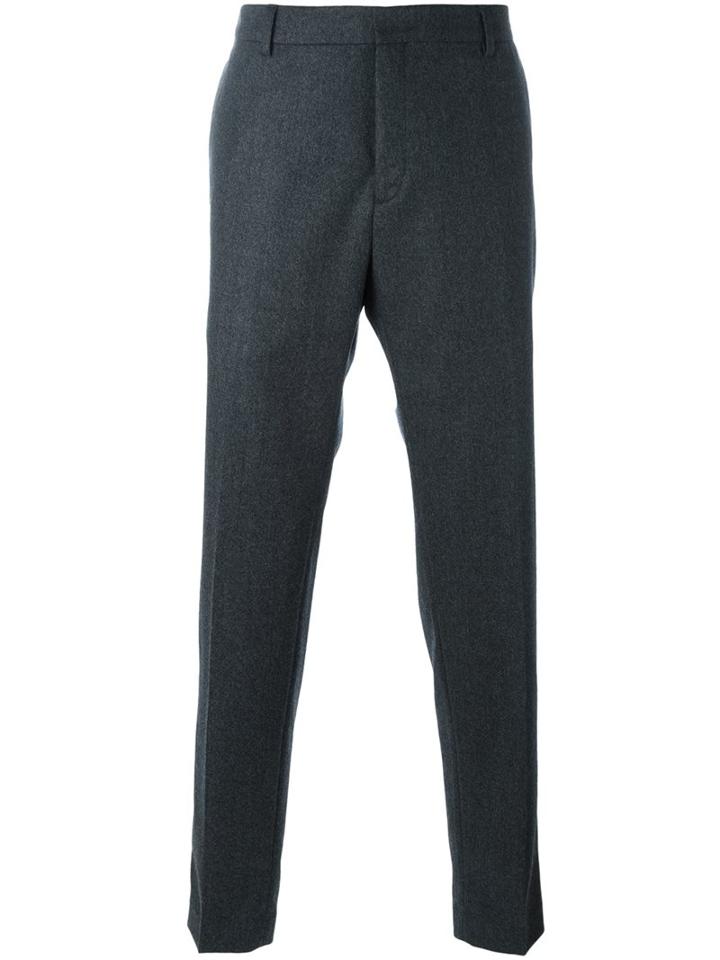 Ami Alexandre Mattiussi Straight Legged Trousers, Men's, Size: 34, Grey, Polyester/wool