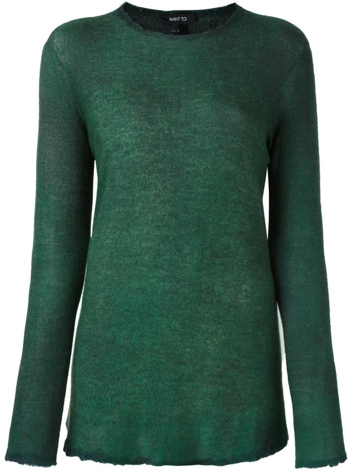 Avant Toi Classic Jumper, Women's, Size: Medium, Green, Silk/polyester/cashmere