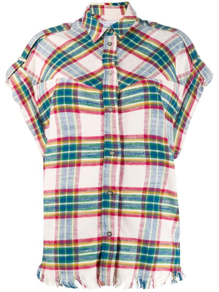 Iro Check Print Shirt - White