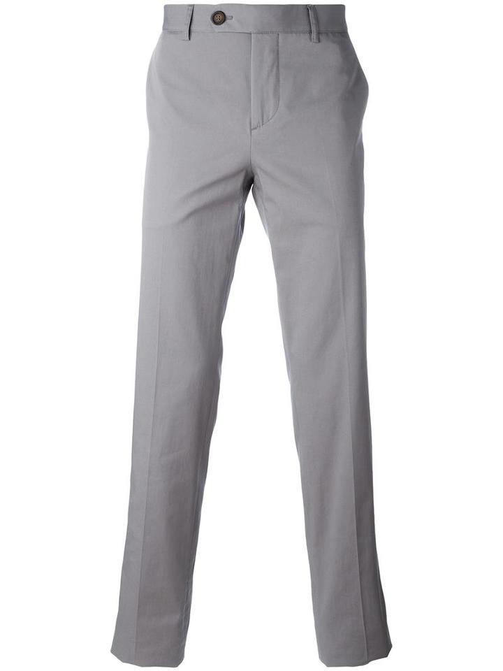 Brunello Cucinelli Classic Chinos, Men's, Size: 52, Grey, Cotton