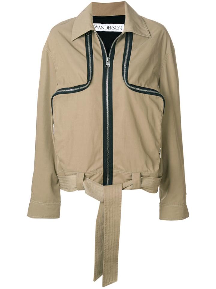 Jw Anderson Two-way Zip Jacket - Brown