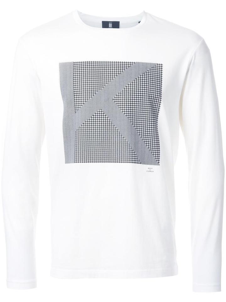 Kent & Curwen Initial Print T-shirt, Men's, Size: Xxl, White, Cotton