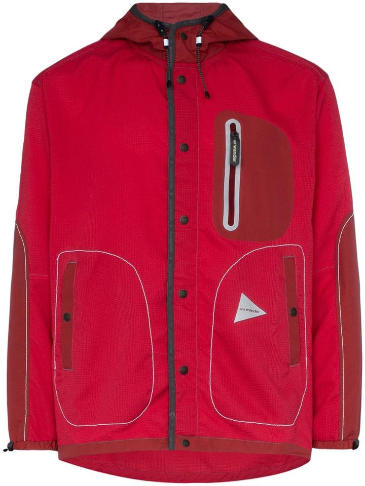And Wander Hooded Waterproof Jacket - Red