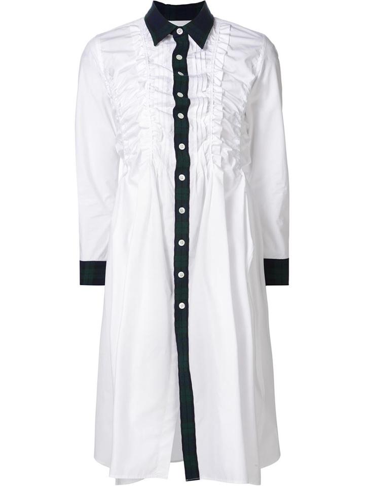 Comme Des Garçons Tartan Trim Shirt Dress