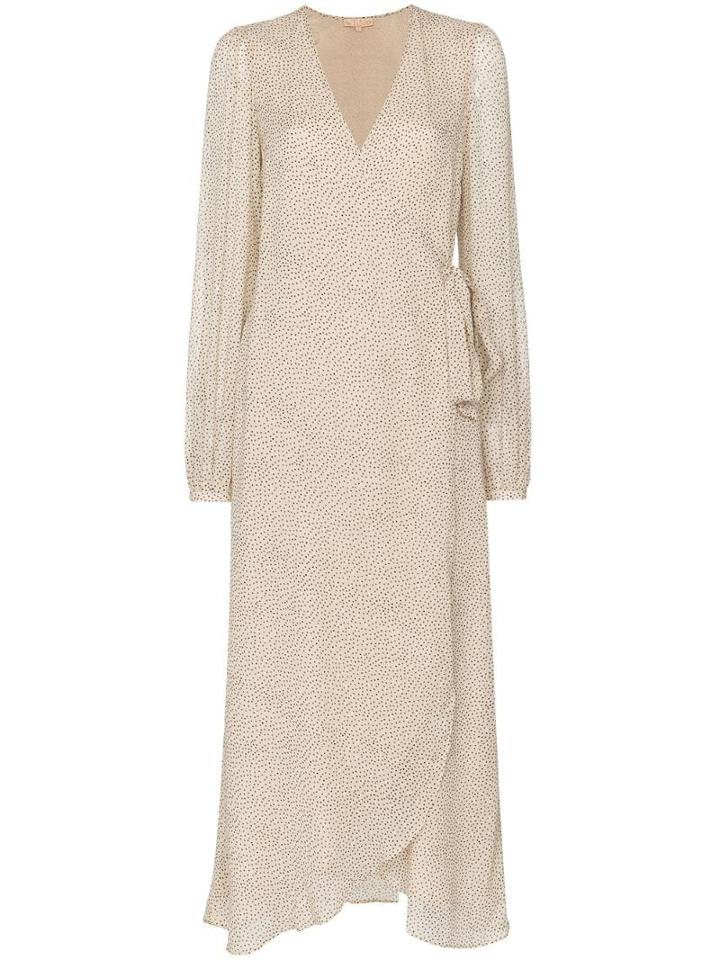 Bytimo Wrap Polka-dot Midi Dress - Neutrals