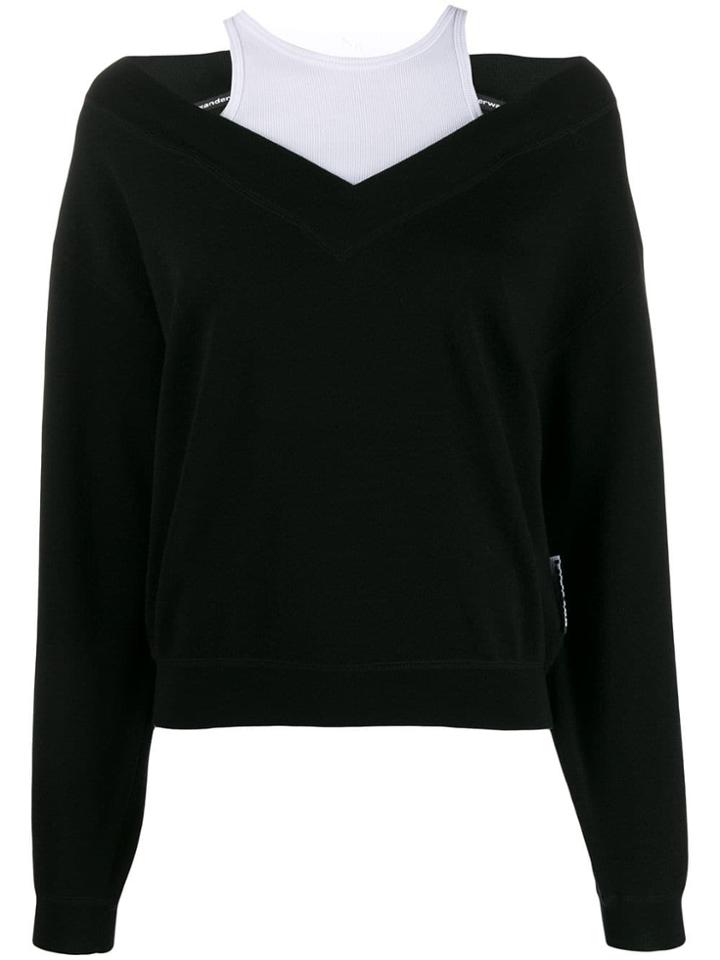 T By Alexander Wang Wash + Go Bi-layer Sweater - Black