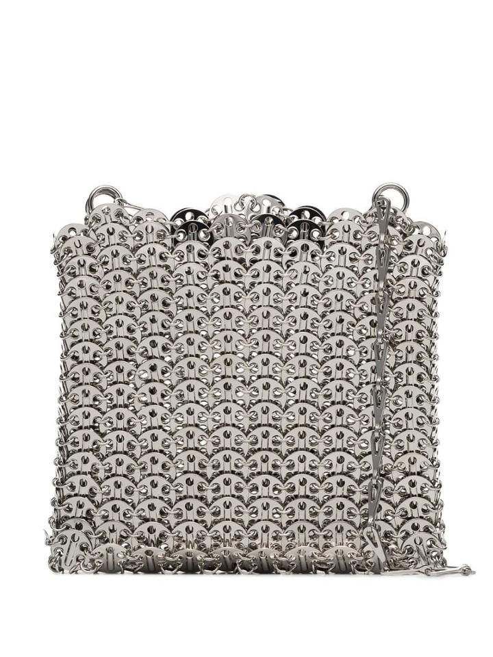 Paco Rabanne Iconic 1969 Disc-embellished Shoulder Bag - Silver