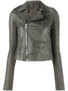 Rick Owens Classic Biker Jacket, Women's, Size: 42, Grey, Leather