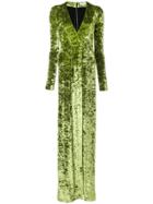 Galvan Hammered Velvet Longsleeved Gown - Green