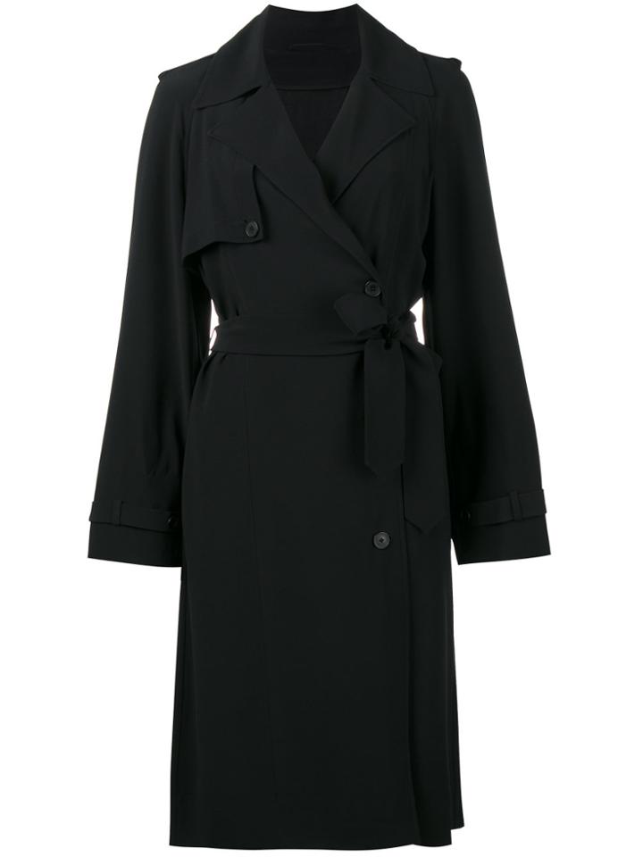 Helmut Lang Belted Mid-length Trench Coat - Black