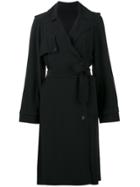 Helmut Lang Belted Mid-length Trench Coat - Black