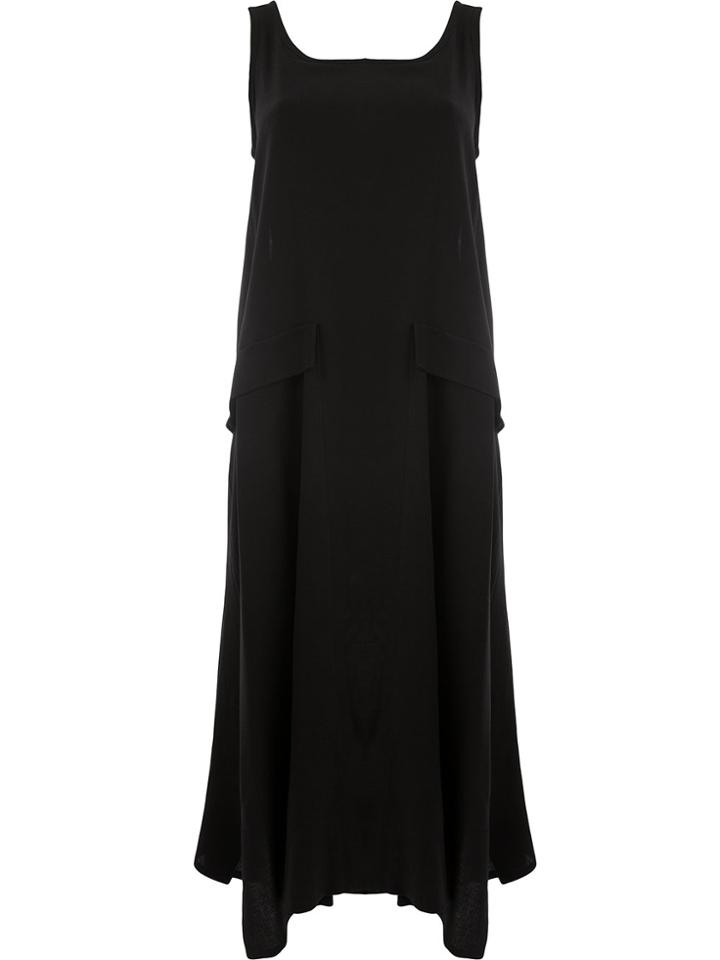 Yohji Yamamoto Flared Layered Sleeveless Dress - Black