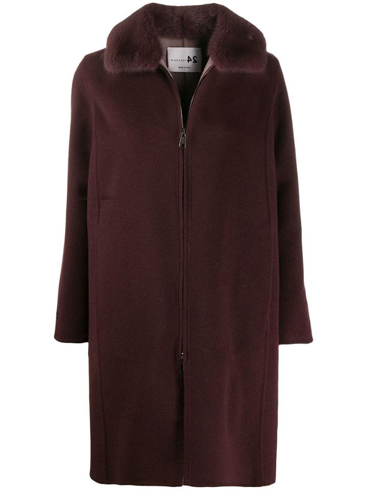 Manzoni 24 Mink Collar Coat - Purple