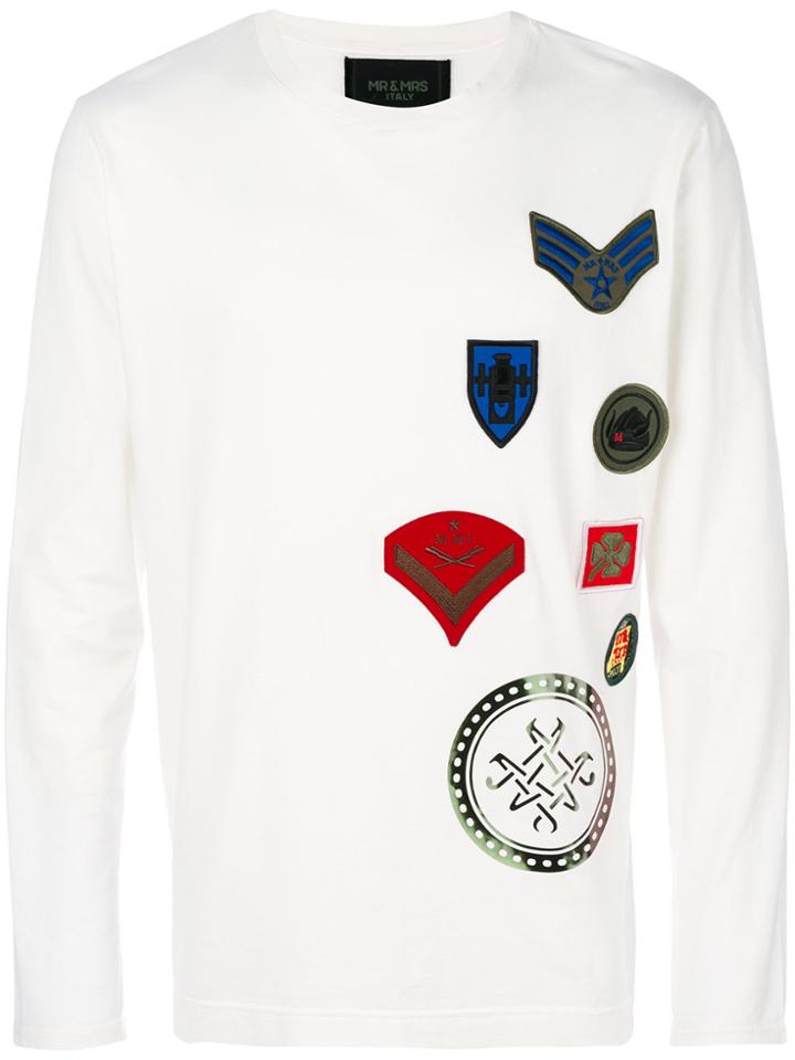 Mr & Mrs Italy Multipatched Longsleeved T-shirt - Nude & Neutrals
