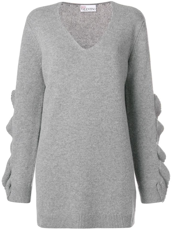 Red Valentino Ruffled Appliqué Jumper - Grey