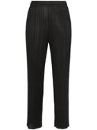 Pleats Please By Issey Miyake High-waisted Slim Fit Trousers - Black