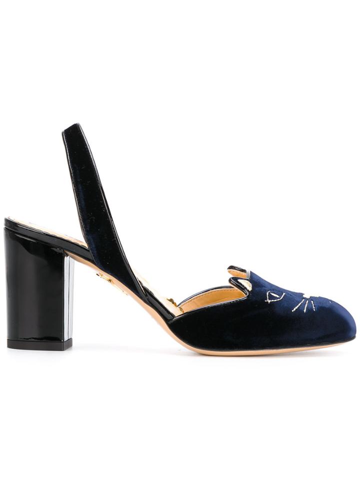 Charlotte Olympia Kitty Slingback Pumps - Blue