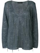 Fabiana Filippi Embellished Knitted Cardigan - Blue