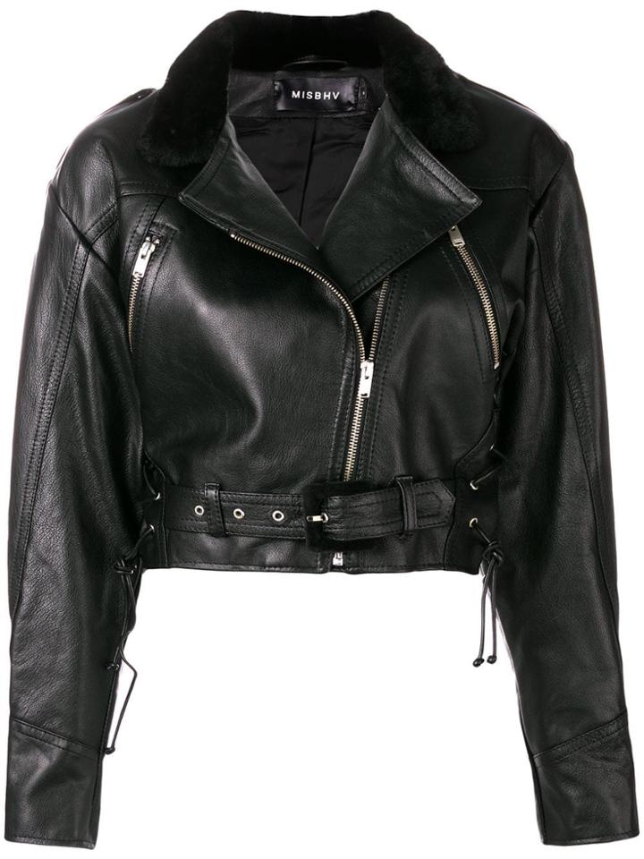 Misbhv Cropped Biker Jacket - Black