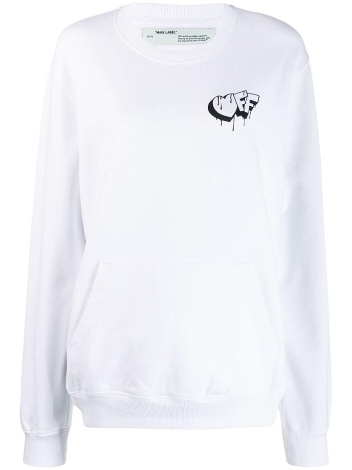 Off-white Graffiti Print Oversized Sweatshirt