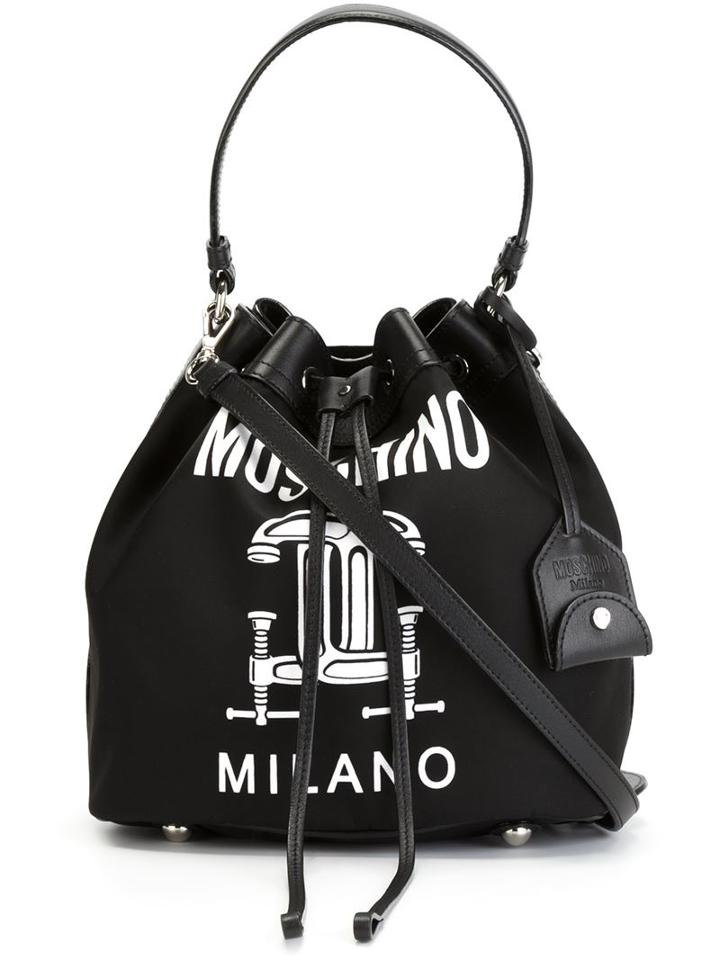 Moschino Small Interlocking C-clamp Bucket Bag