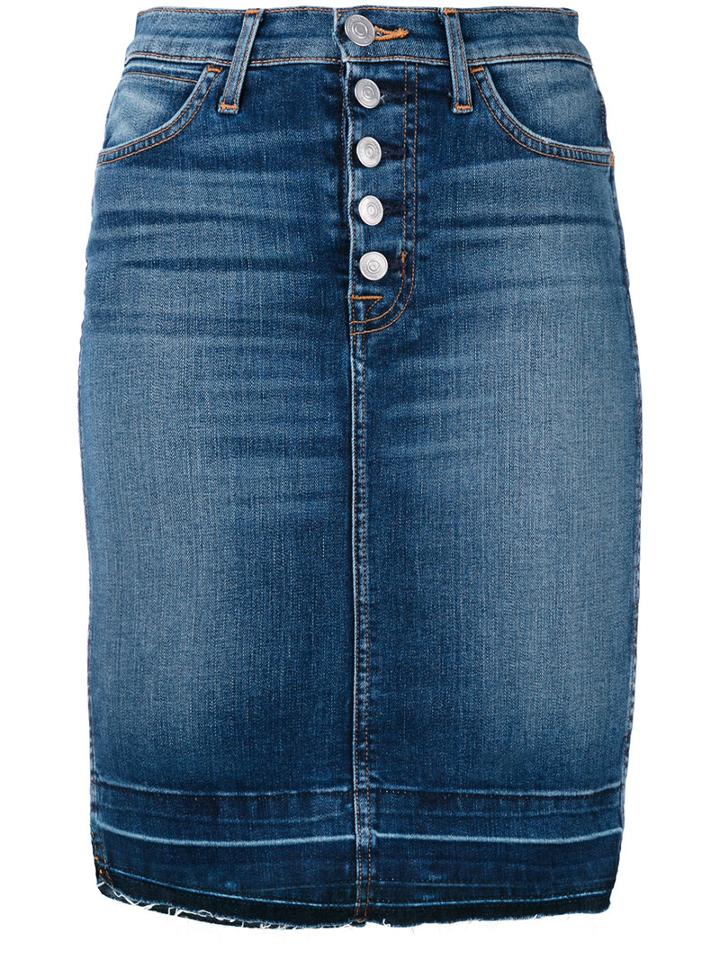 Hudson - Remi Pencil Skirt - Women - Cotton/polyurethane - 28, Blue, Cotton/polyurethane